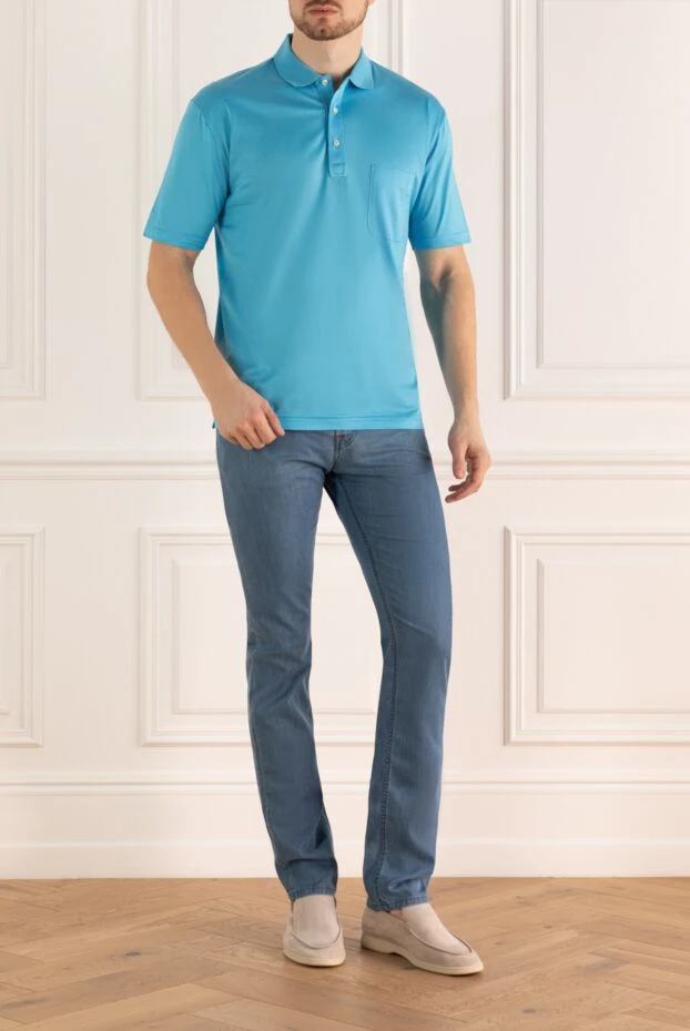 Stefano Ricci blue polyamide and cotton jeans for men 149042 - photo 2