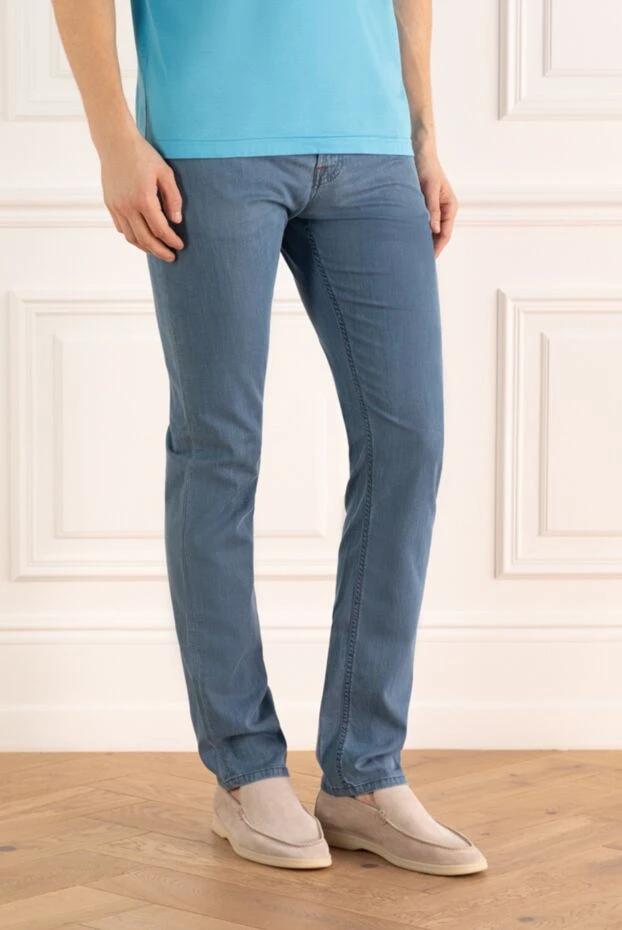 Stefano Ricci blue polyamide and cotton jeans for men 149042 - photo 3