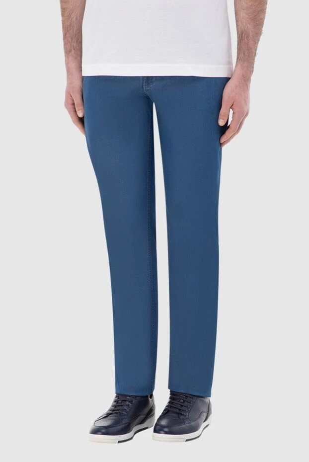 Stefano Ricci ерлерге арналған көк мақта және полиэфирлі джинсы 149044 - фото 3