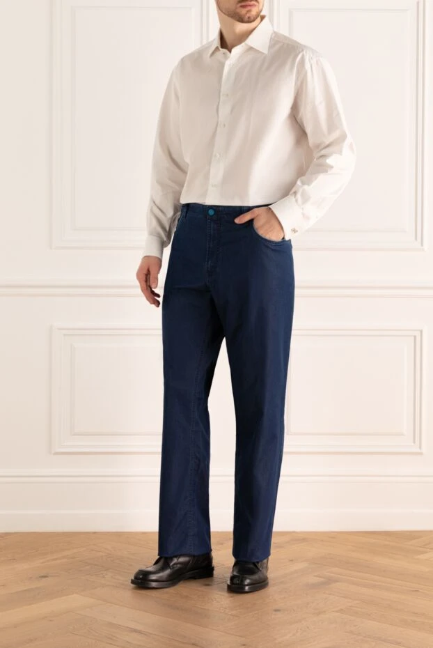 Stefano Ricci dark blue slim-fit jeans with contrasting pocket trim
149048 - photo 2