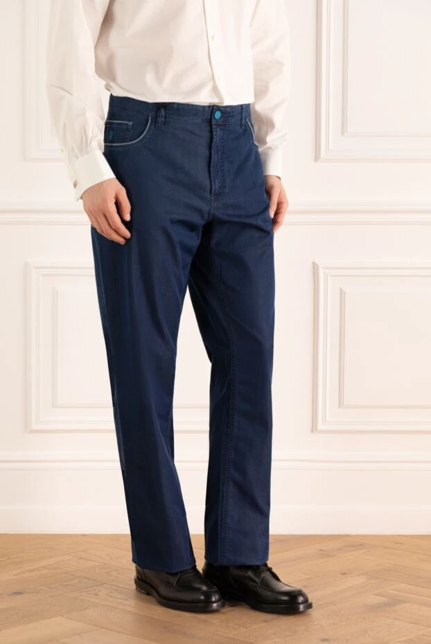 Stefano Ricci джинсы темно синие slim fit с контрастной отделкой карманов
 149048 - фото 3