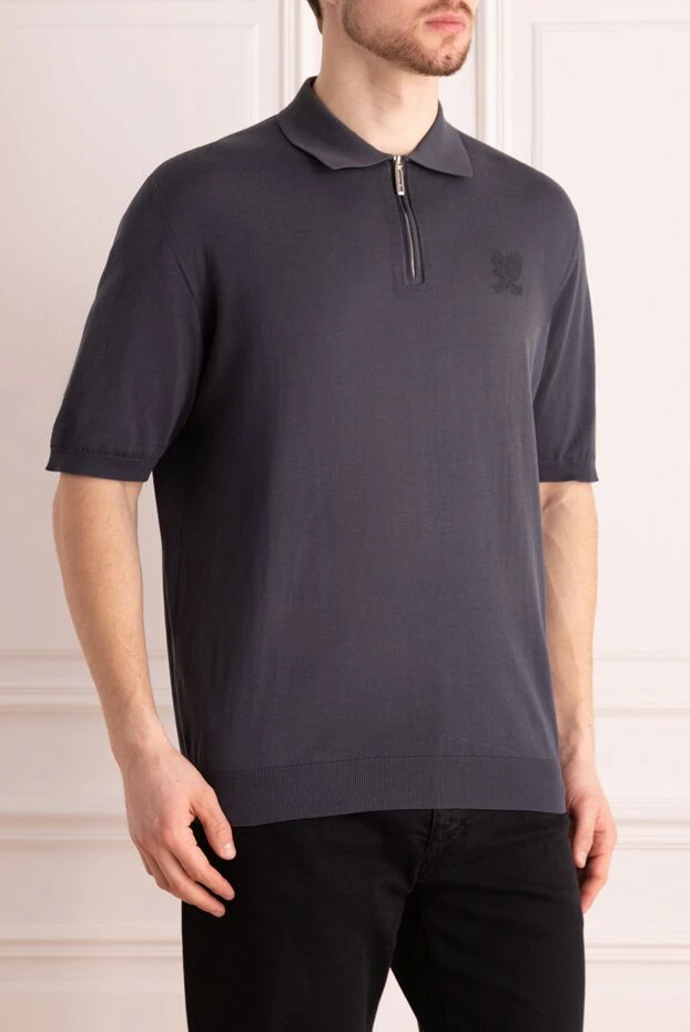 Stefano Ricci dark gray polo shirt with short sleeves and a zip-up collar
 149058 - photo 3