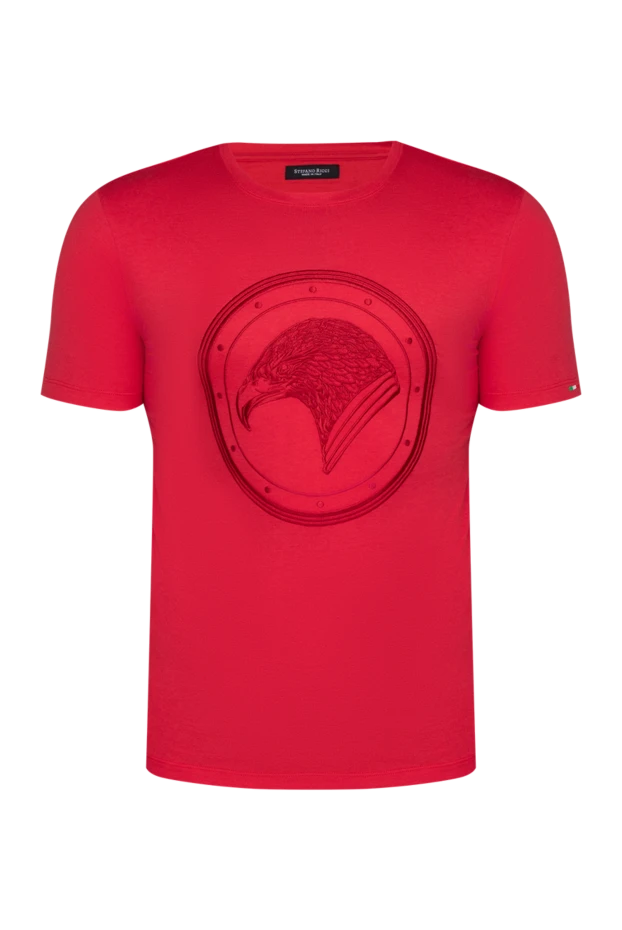 Stefano Ricci футболка из хлопка и модала красная мужская 149074 - фото 1