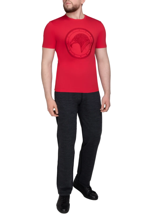 Stefano Ricci футболка из хлопка и модала красная мужская 149074 - фото 2