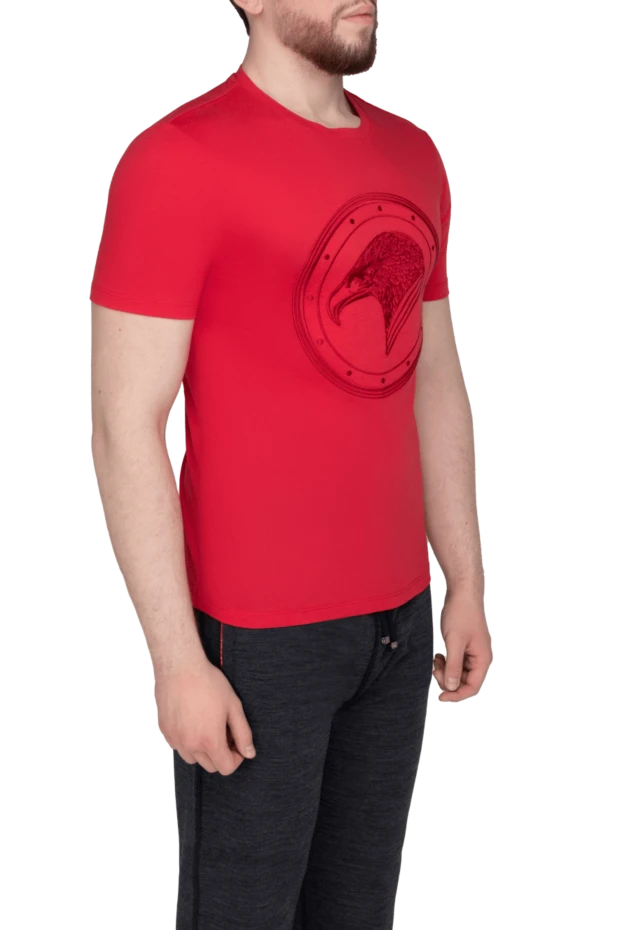 Stefano Ricci футболка из хлопка и модала красная мужская 149074 - фото 3