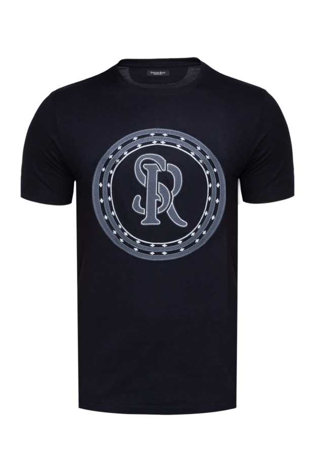 Stefano Ricci футболка из хлопка и модала черная мужская 149076 - фото 1