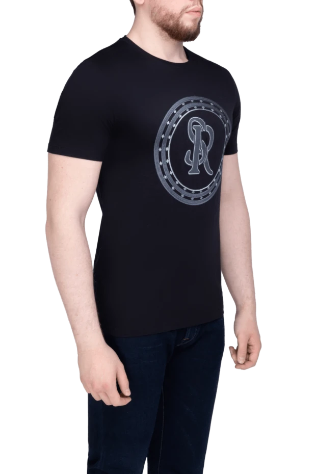 Stefano Ricci футболка из хлопка и модала черная мужская 149076 - фото 3