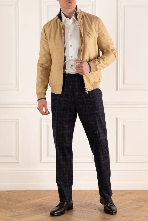 Stefano Ricci жүннен, кашемирден, жібектен және зығырдан тігілген бежевый ерлер курткасы 149096 - фото 2