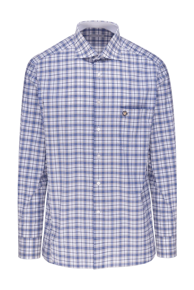 Рубашка из натурального хлопка с классическим клетчатым узором - фото 1