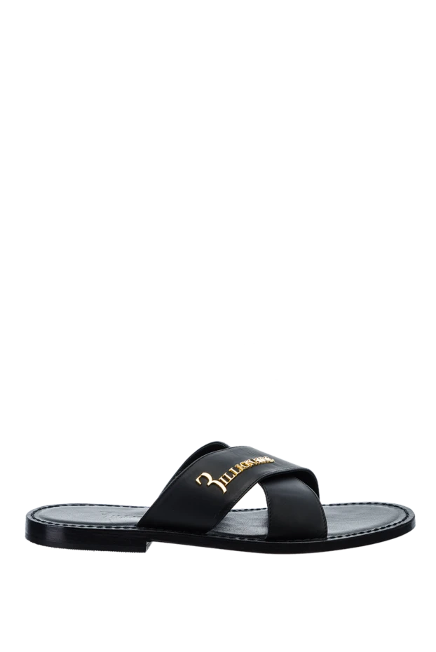 Billionaire man black leather slippers for men купить с ценами и фото 149129 - photo 1