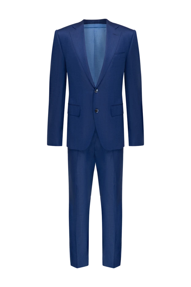 Stefano Ricci костюм мужской из шерсти, шелка и кашемира синий 149180 - фото 1