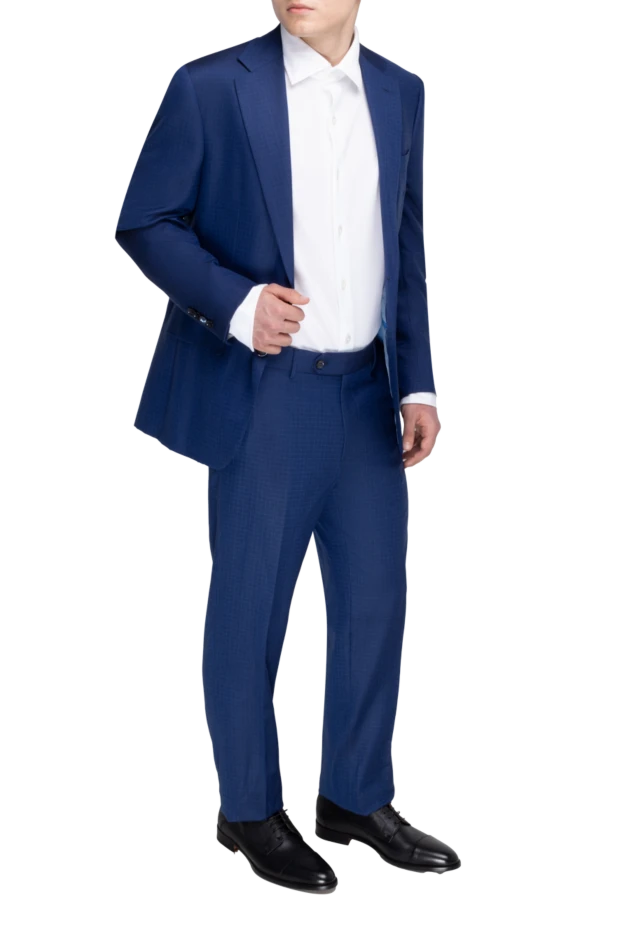 Stefano Ricci костюм мужской из шерсти, шелка и кашемира синий 149180 - фото 2