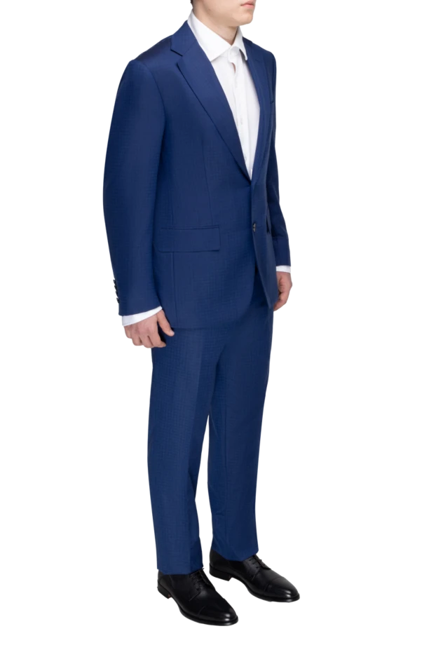 Stefano Ricci костюм мужской из шерсти, шелка и кашемира синий 149180 - фото 3