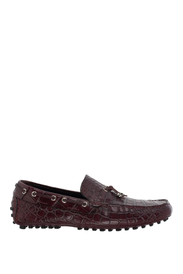 Pellettieri di Parma man men's moccasins made of crocodile skin burgundy купить с ценами и фото 149243 - photo 1