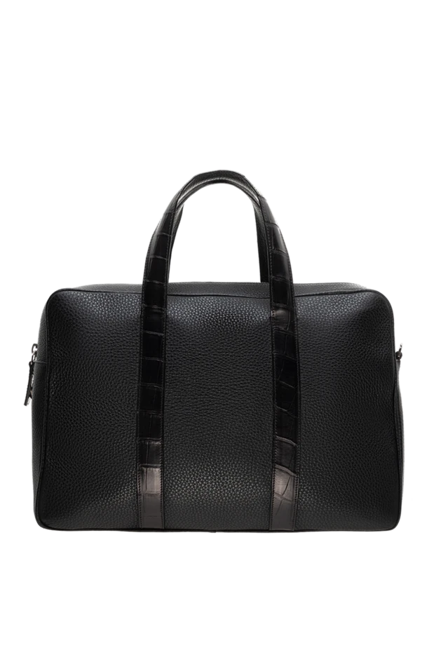 Cesare di Napoli man black leather briefcase for men купить с ценами и фото 149266 - photo 1