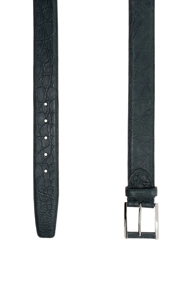 Cesare di Napoli классикалық тоғасы бар шынайы қолтырауын былғарыдан жасалған жасыл ерлер белбеуі
 149273 - фото 3