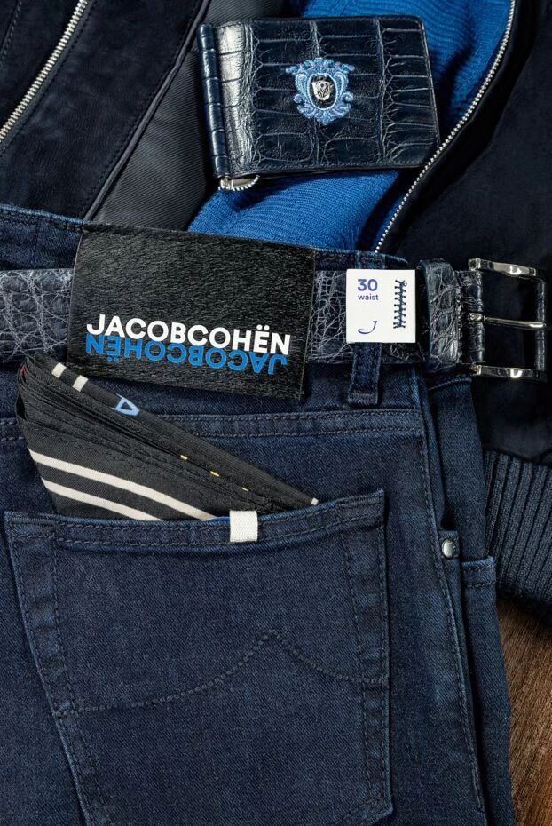 Cesare di Napoli қою көк крокодил терісінен жасалған белдік ерлерге арналған 149275 - фото 2