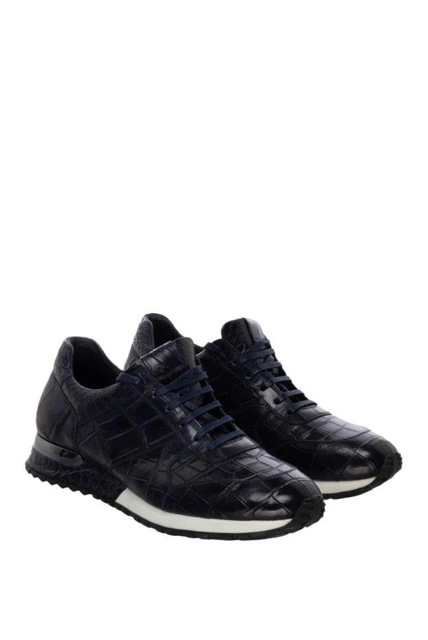 Cesare di Napoli man blue alligator sneakers for men 155401 - photo 3