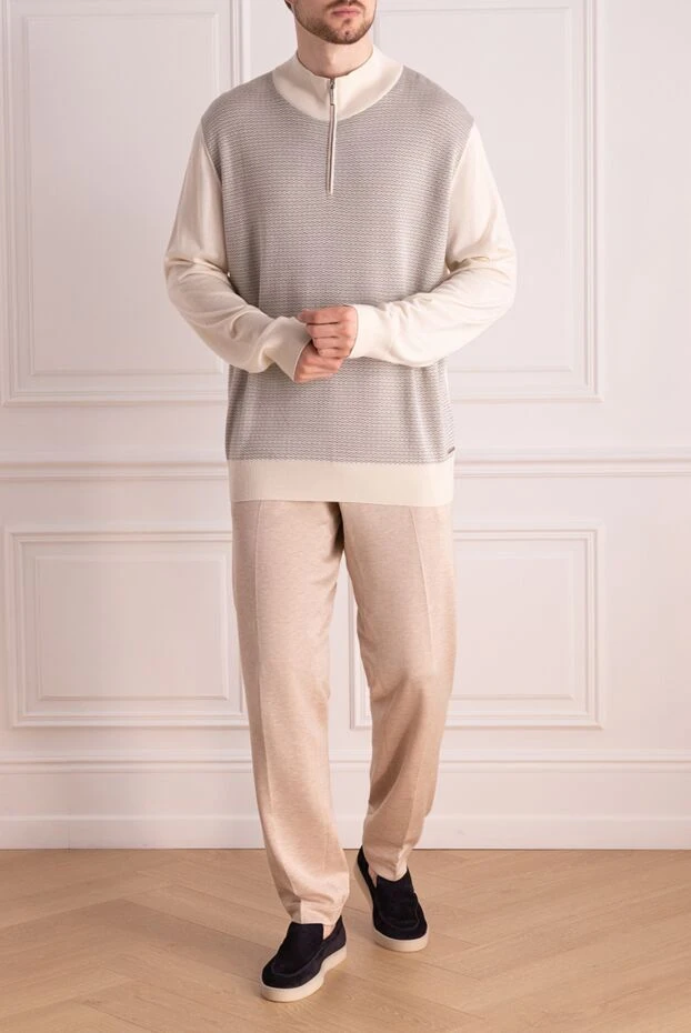 Stefano Ricci кеудесі текстуралы қосымшасы бар кашемир мен жібектен жасалған troyer 149356 - фото 2