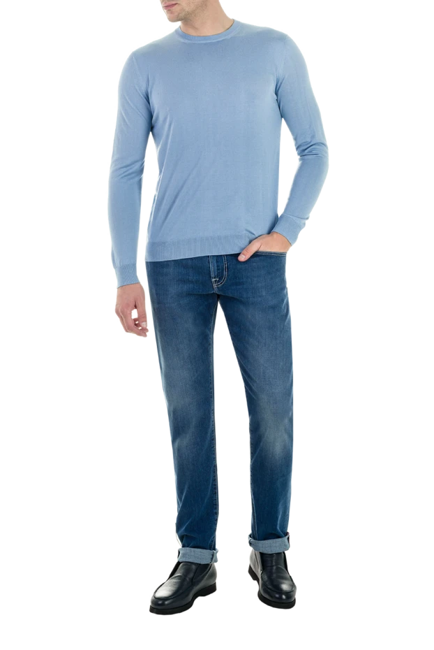 Dalmine man blue silk jumper for men купить с ценами и фото 149371 - photo 2