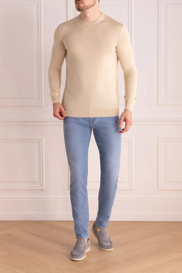 Dalmine man beige silk jumper for men купить с ценами и фото 149374 - photo 2