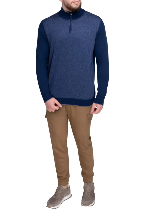 Dalmine man troyer cashmere and silk blue for men купить с ценами и фото 149379 - photo 2