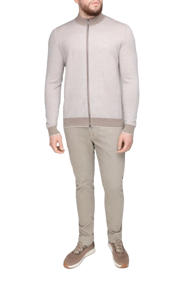 Dalmine man men's cashmere cardigan, beige купить с ценами и фото 149380 - photo 2