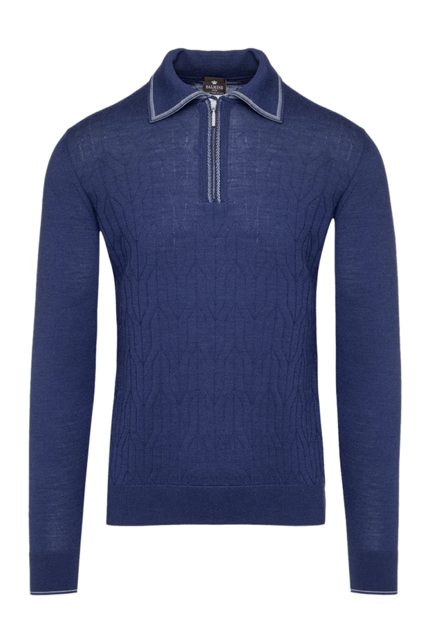 Dalmine man wool, silk and cashmere long sleeve polo blue for men купить с ценами и фото 149386 - photo 1