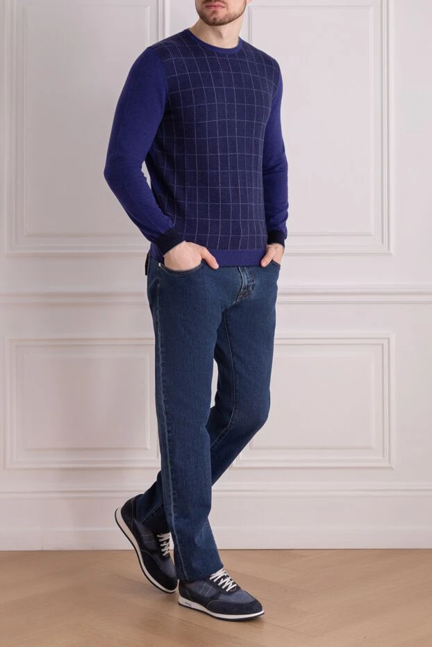 Dalmine man cashmere jumper blue for men купить с ценами и фото 149397 - photo 2