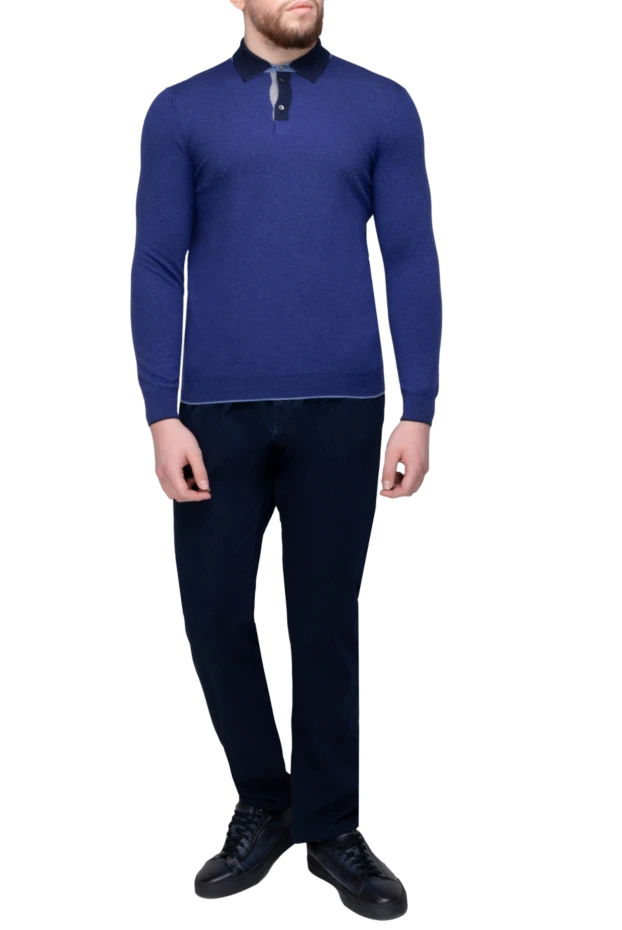 Dalmine man cashmere long sleeve polo blue for men купить с ценами и фото 149400 - photo 2