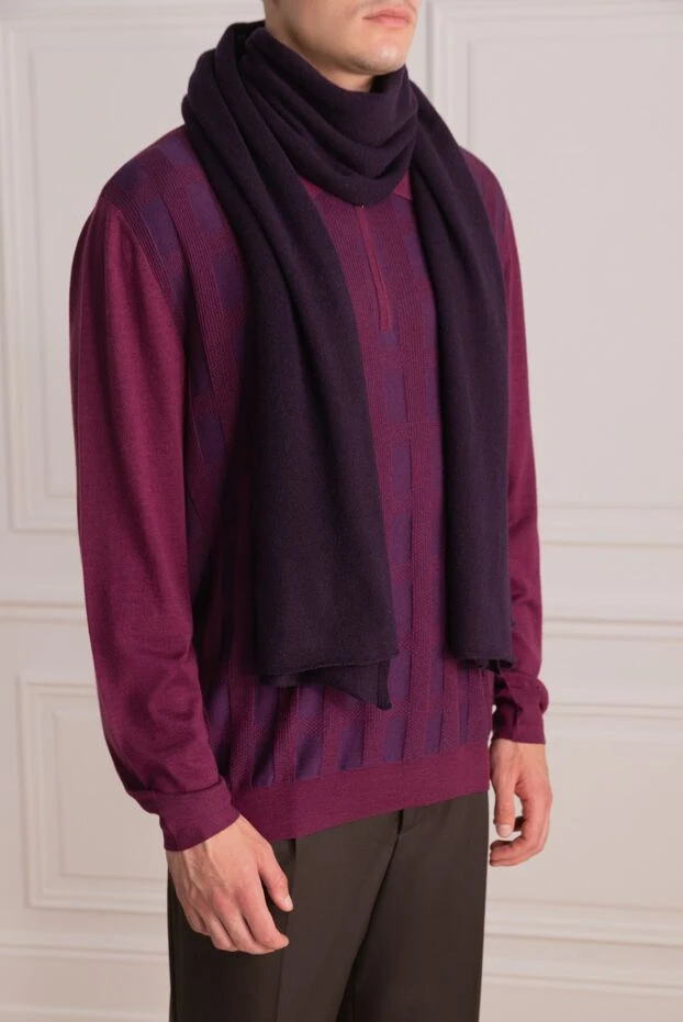 Drumohr man purple cashmere scarf for men купить с ценами и фото 149405 - photo 2