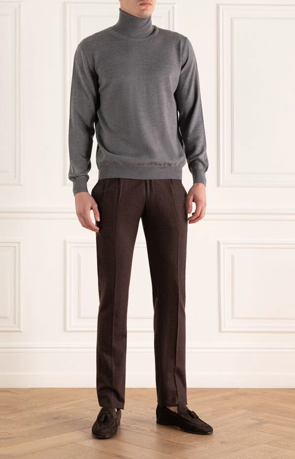 Drumohr man brown wool trousers for men купить с ценами и фото 149426 - photo 1