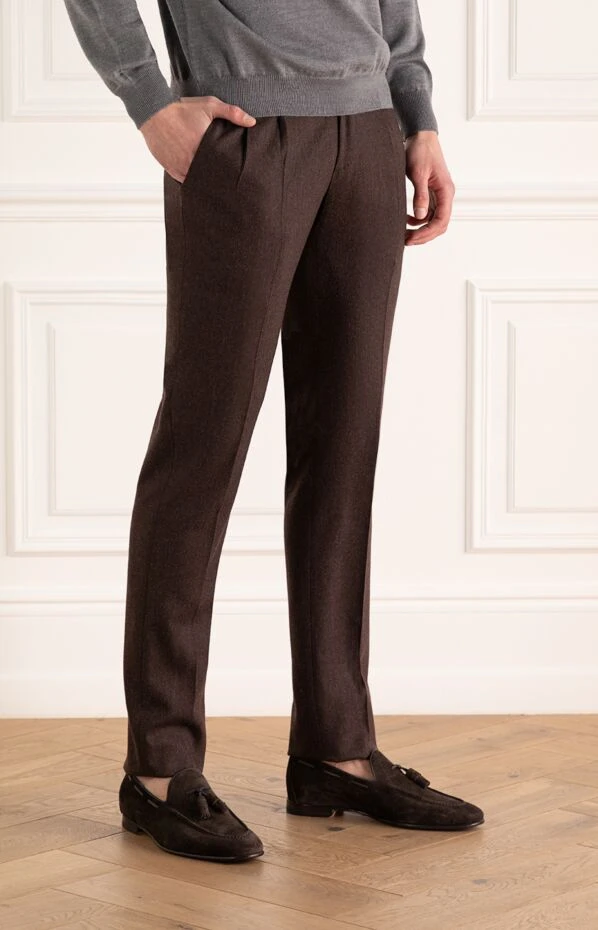 Drumohr man brown wool trousers for men купить с ценами и фото 149426 - photo 2