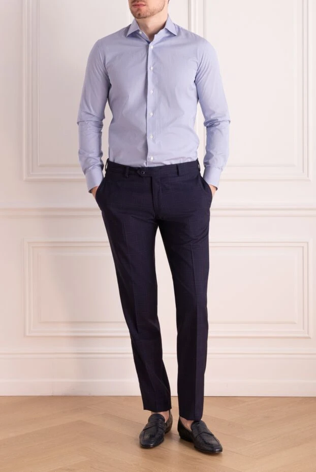 Alessandro Gherardi man blue cotton shirt for men купить с ценами и фото 149450 - photo 2