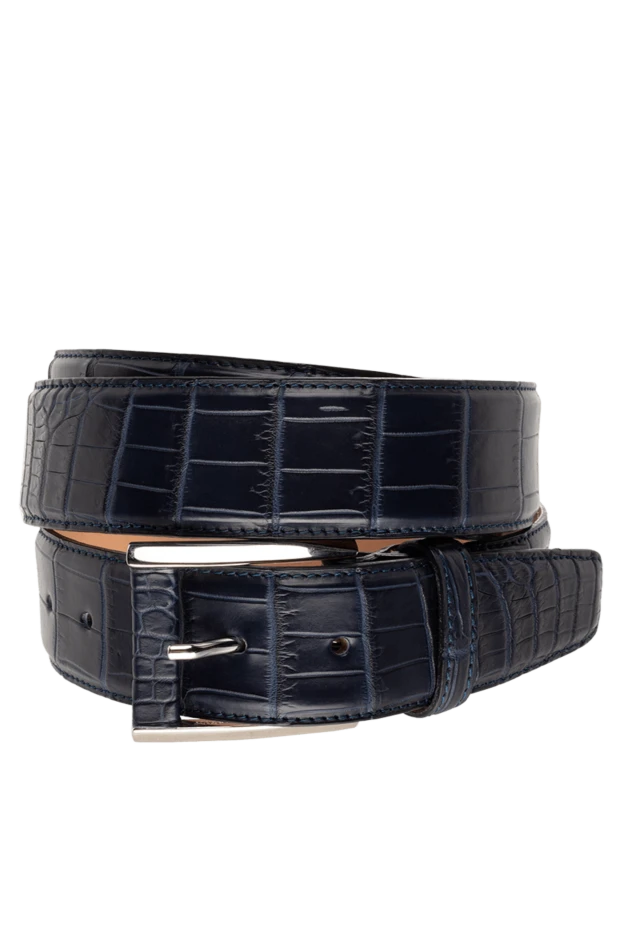 Cesare di Napoli man crocodile leather belt blue for men купить с ценами и фото 149510 - photo 1