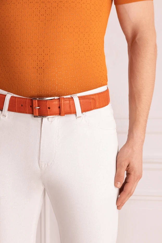 Tardini man orange crocodile leather belt for men купить с ценами и фото 149514 - photo 2