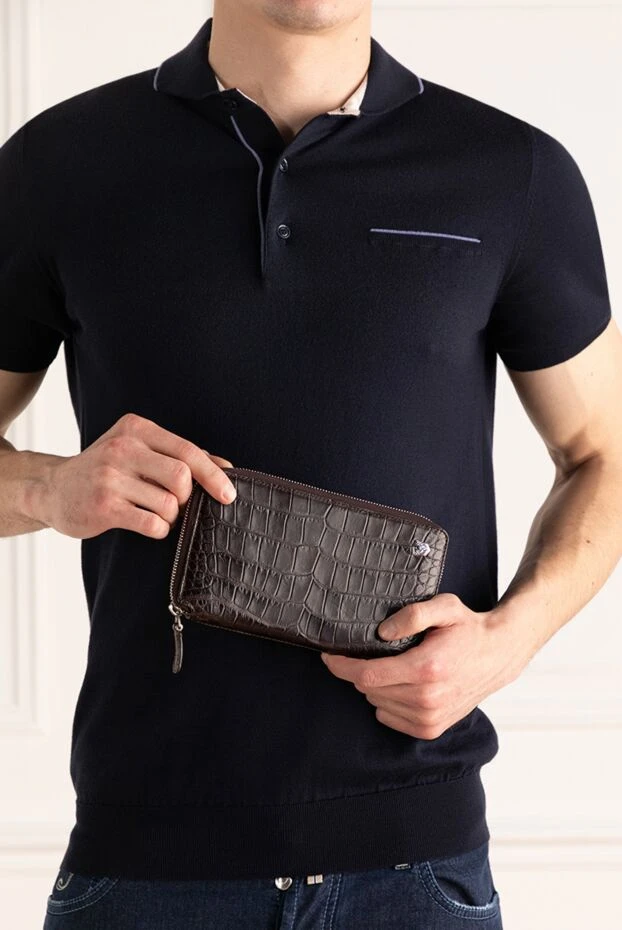 Tardini man men's brown alligator leather clutch купить с ценами и фото 149517 - photo 2