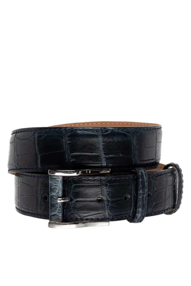 Cesare di Napoli man crocodile leather belt blue for men купить с ценами и фото 149532 - photo 1