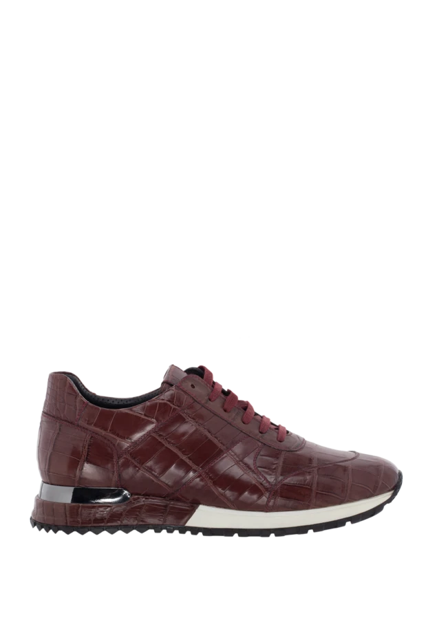 Cesare di Napoli man alligator sneakers burgundy for men купить с ценами и фото 149547 - photo 1