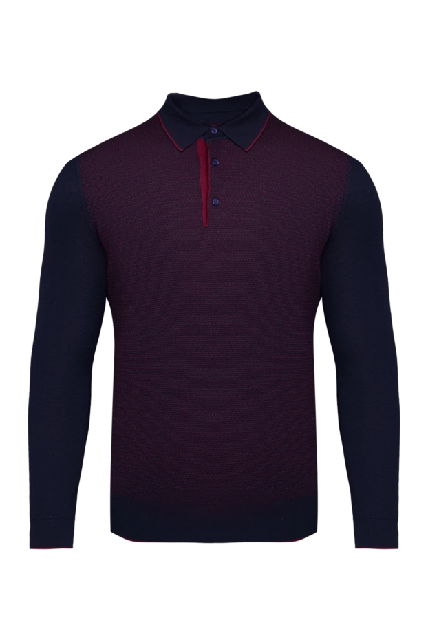 Stefano Ricci поло с длинным рукавом из шелка и кашемира бордовое мужское с длинным рукавом 149560 - фото 1