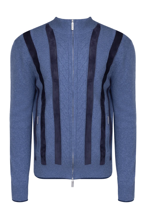 Stefano Ricci кардиган мужской из кашемира синий 149571 - фото 1