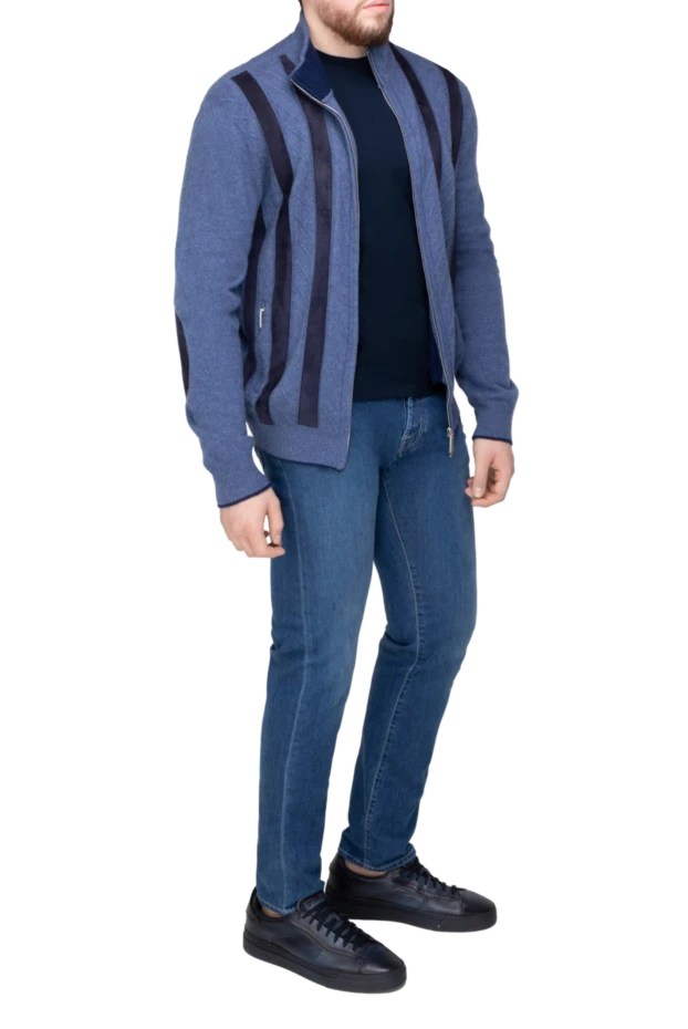 Stefano Ricci кардиган мужской из кашемира синий 149571 - фото 3