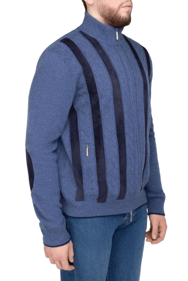 Stefano Ricci кардиган мужской из кашемира синий 149571 - фото 3