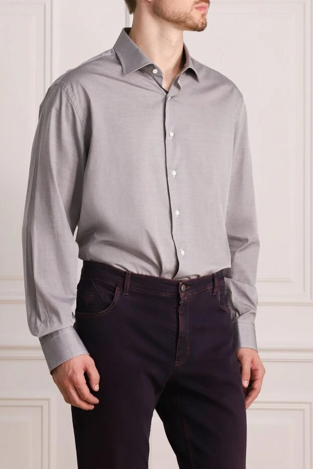 Alessandro Gherardi men's smoky gray shirt with classic collar
 149719 - photo 3