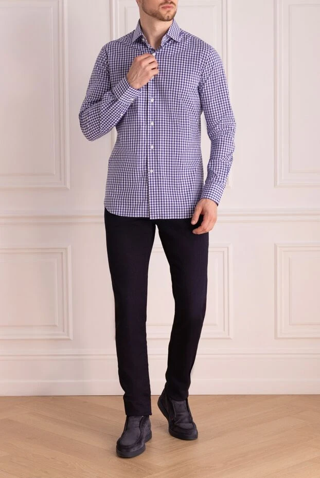 Alessandro Gherardi man blue cotton shirt for men купить с ценами и фото 149723 - photo 2