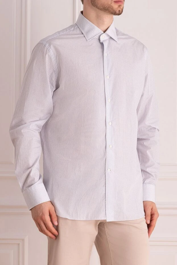 Alessandro Gherardi men's classic light shirt with a sophisticated pattern 149724 - photo 3