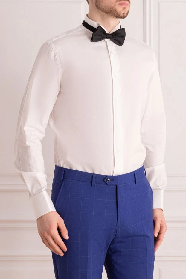 Alessandro Gherardi men's white tuxedo shirt with textured fabric
 149726 - photo 3