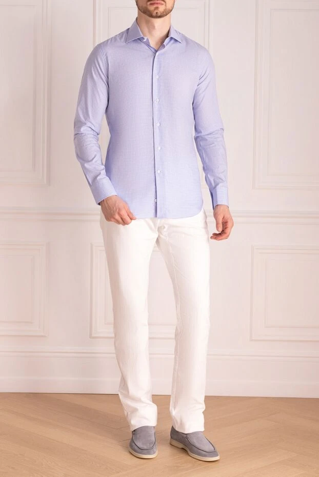 Alessandro Gherardi man blue cotton shirt for men купить с ценами и фото 149728 - photo 2