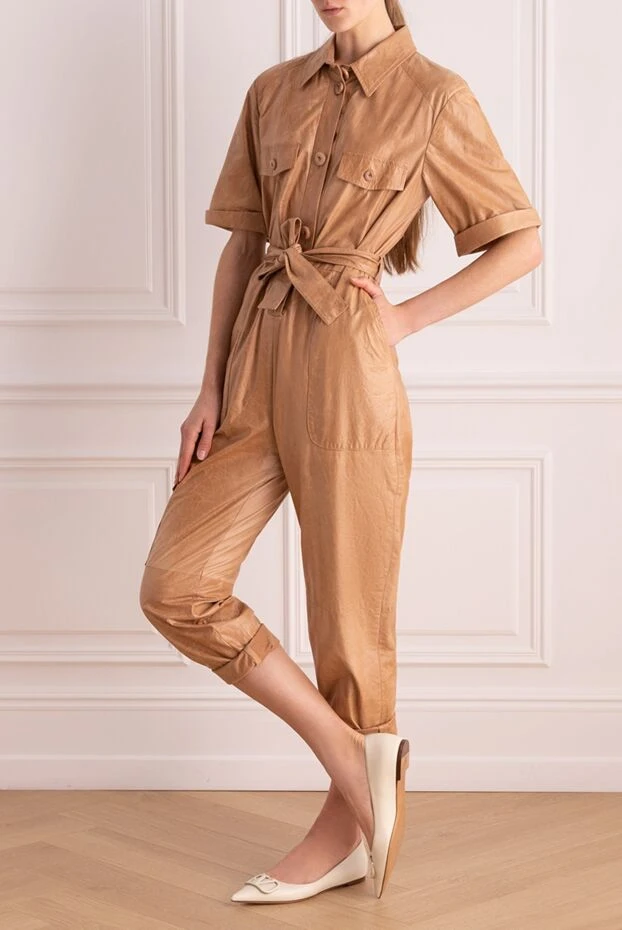 DROMe woman women's brown leather jumpsuit купить с ценами и фото 149748 - photo 2