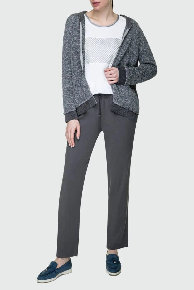 D.Exterior woman gray viscose and polyamide trousers for women купить с ценами и фото 149793 - photo 2